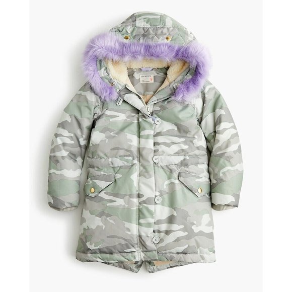 J.Crew Crewcuts Other - Jcrew Crewcuts Coat Girls 12 camo faux fur parka puffer winter snow outdoor